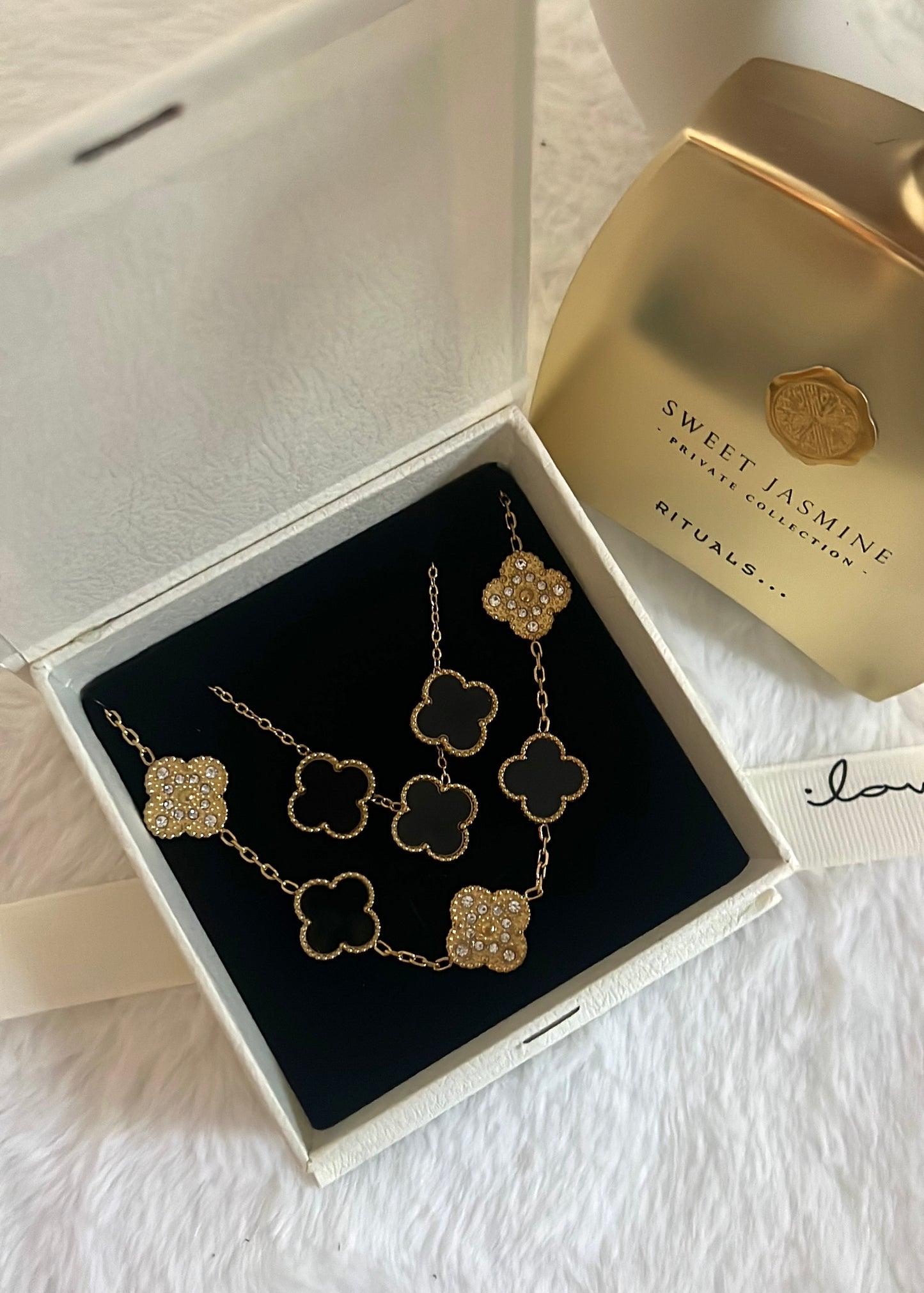 Set Diamond Clover || Black