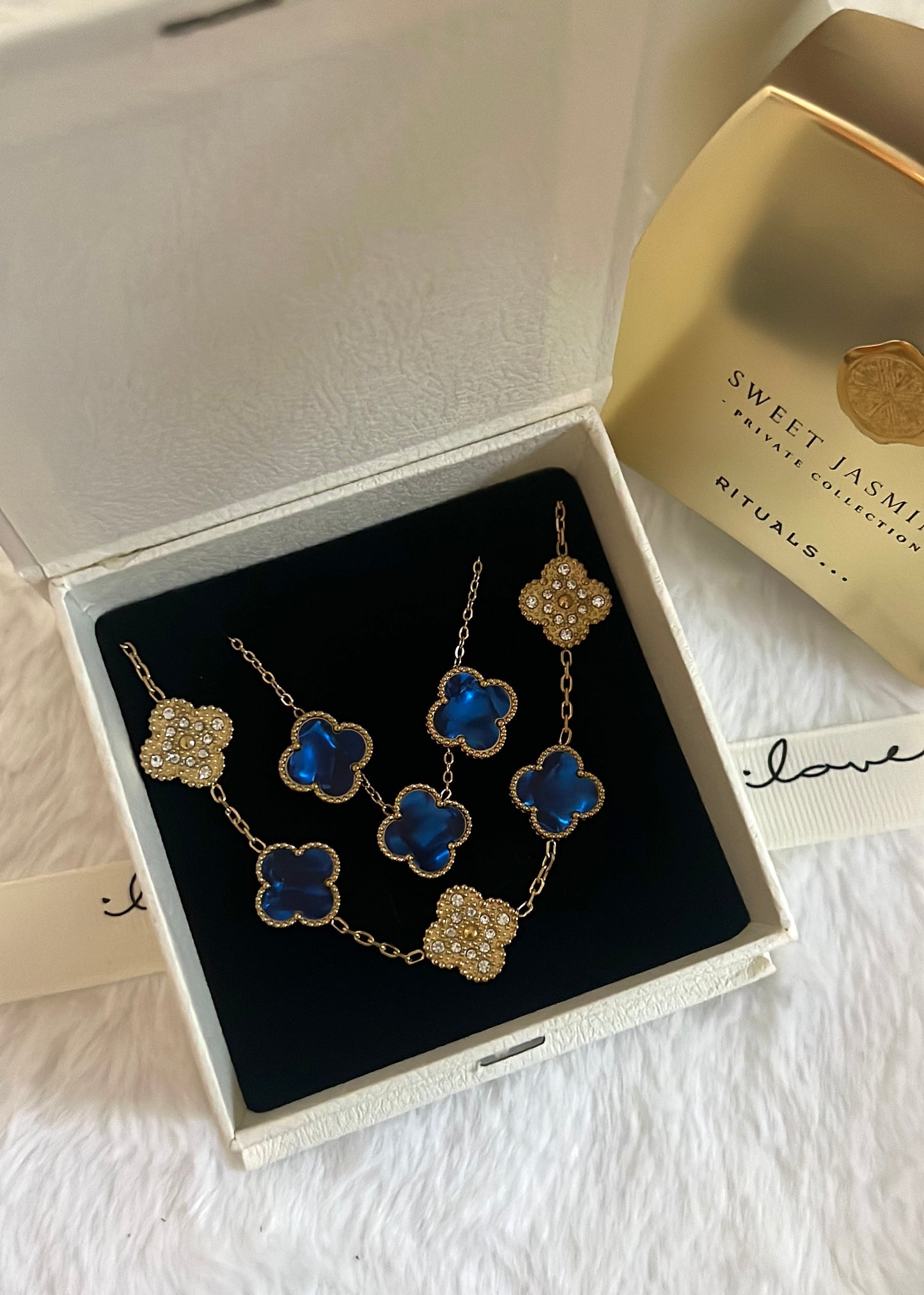 Set Diamond Clover || Marble Blue