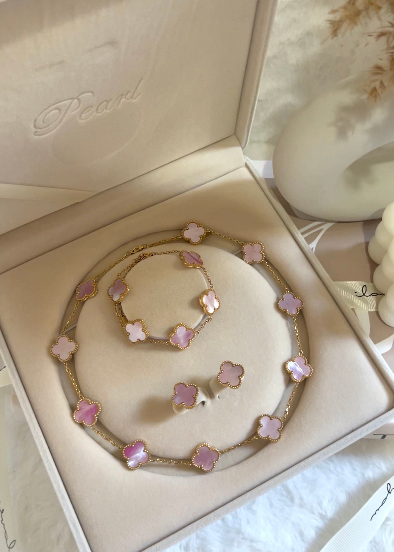 Set 10 Motif Natural Shell || Pink
