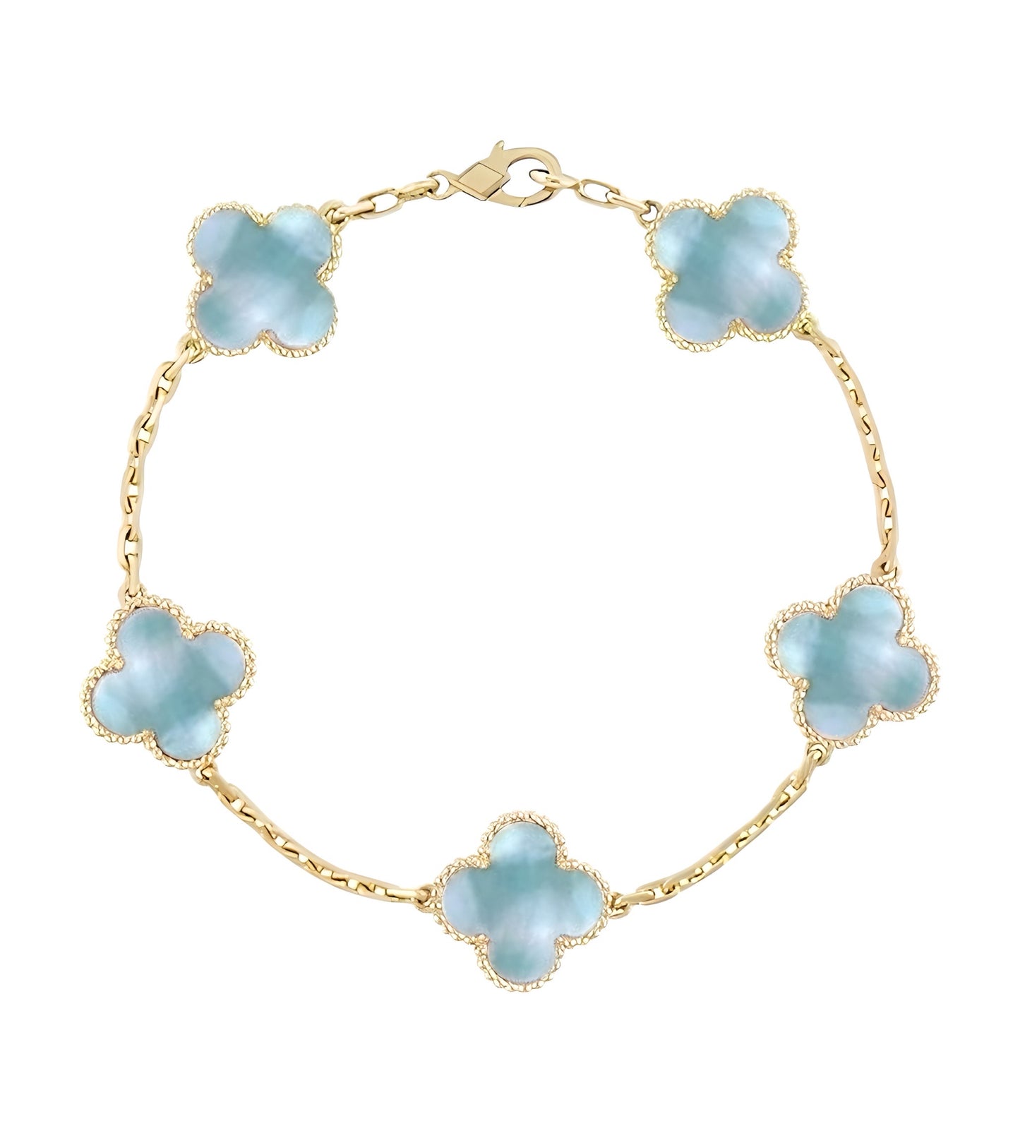 Pulsera Clover Natural Shell || Baby Blue