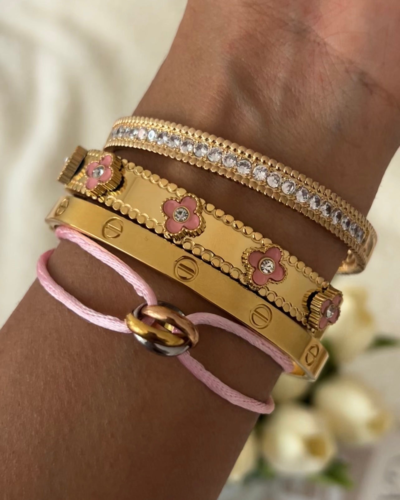 Bangle Floral Stone