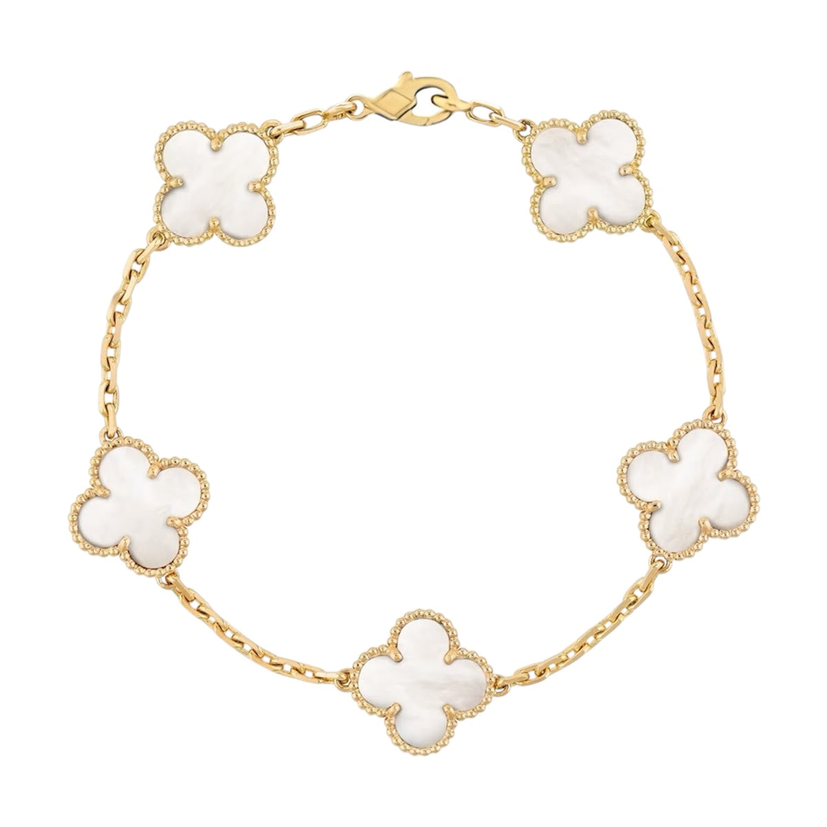 Pulsera Clover Natural Shell || White