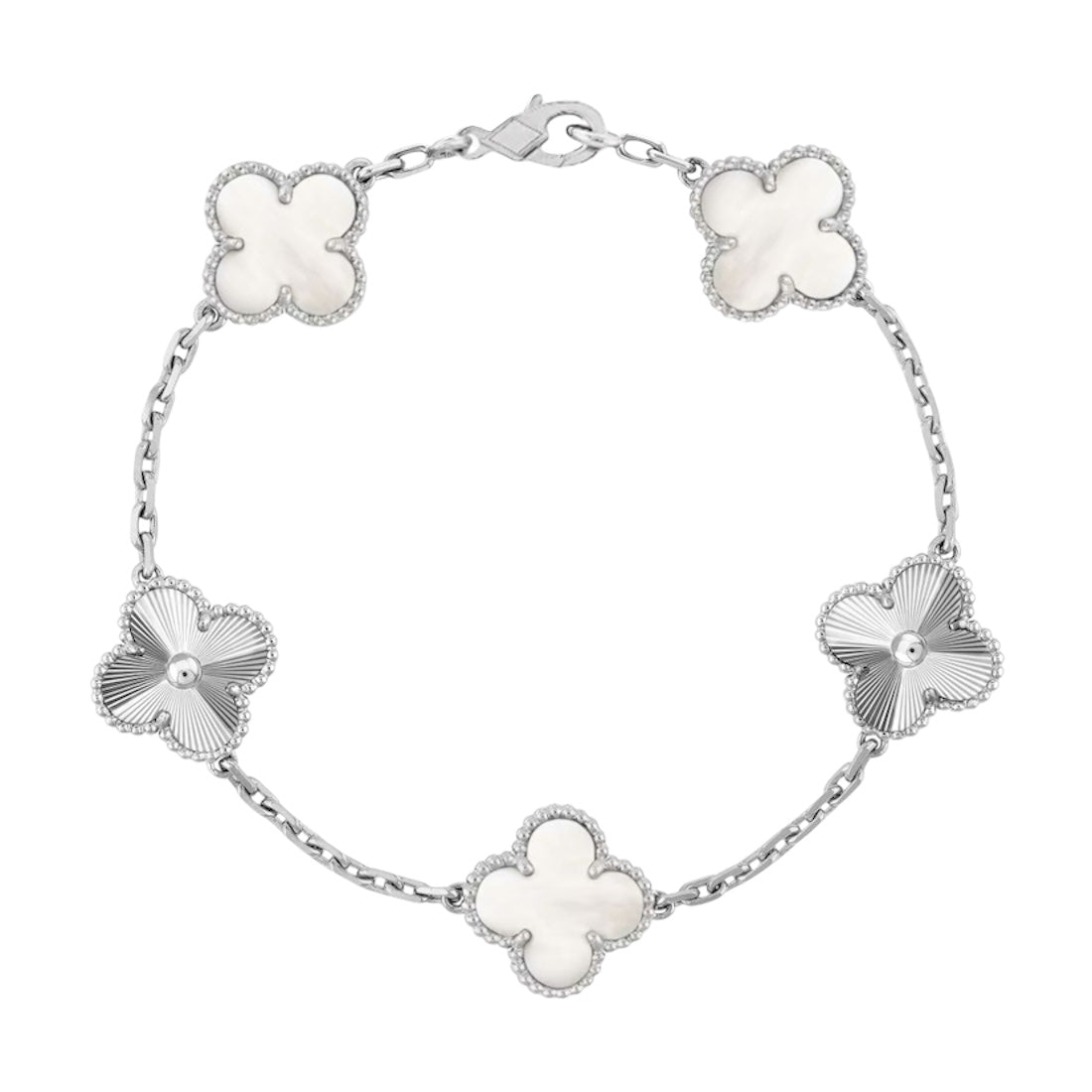 Pulsera Clover Laser || White (Silver)