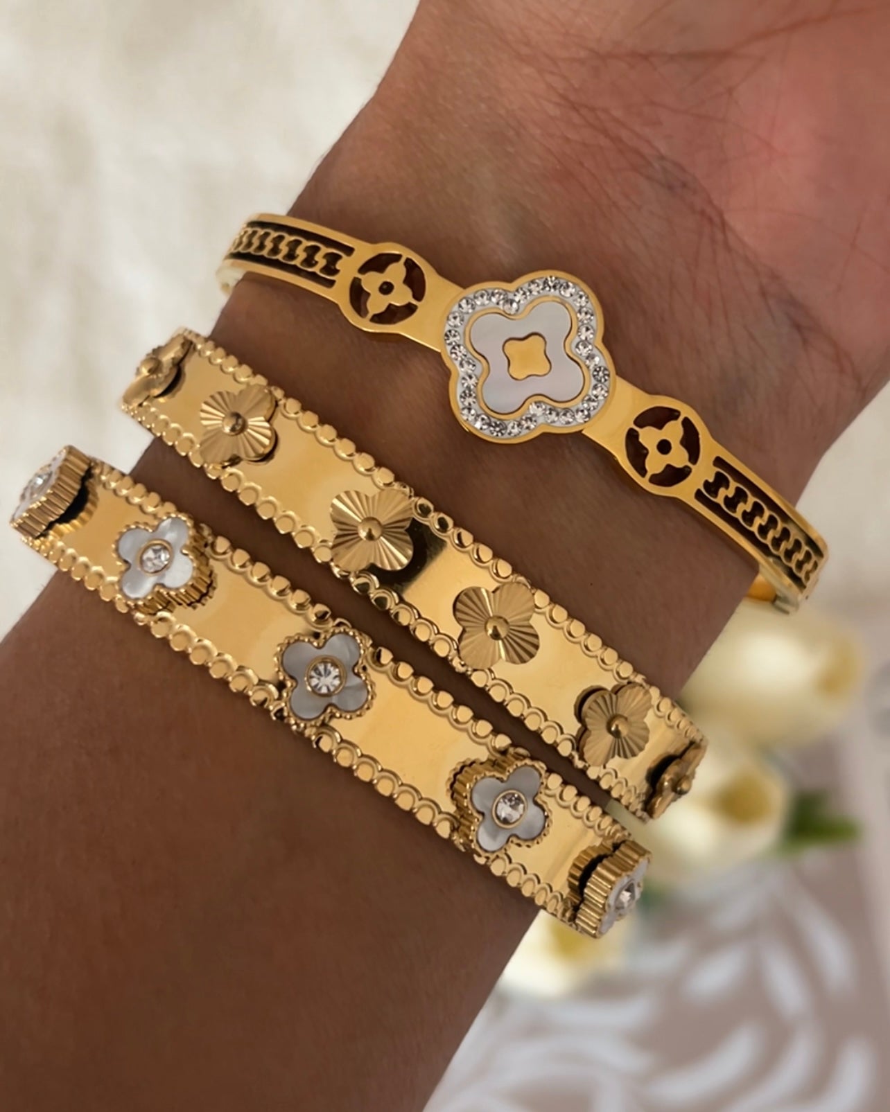 Bangle Floral Stone