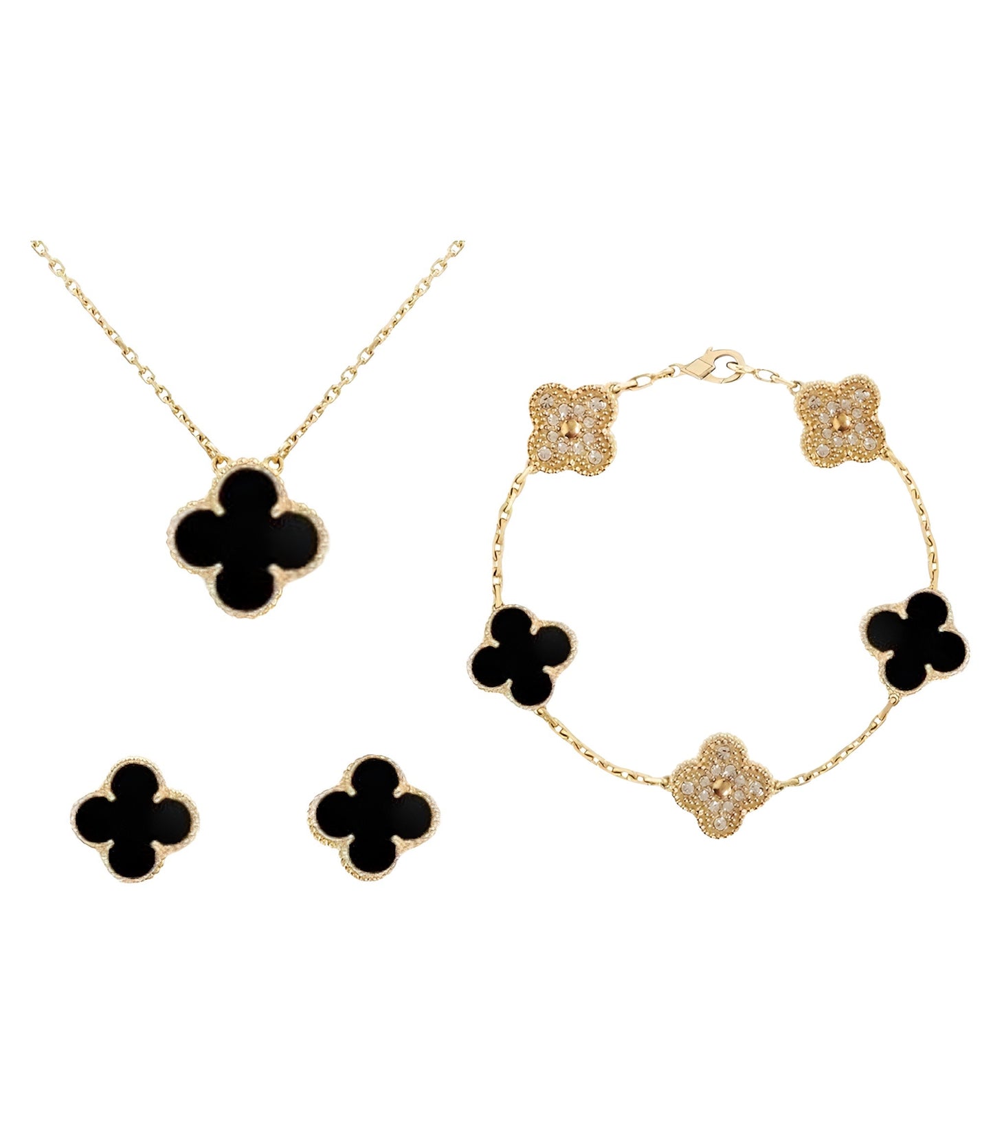Set Diamond Clover || Black