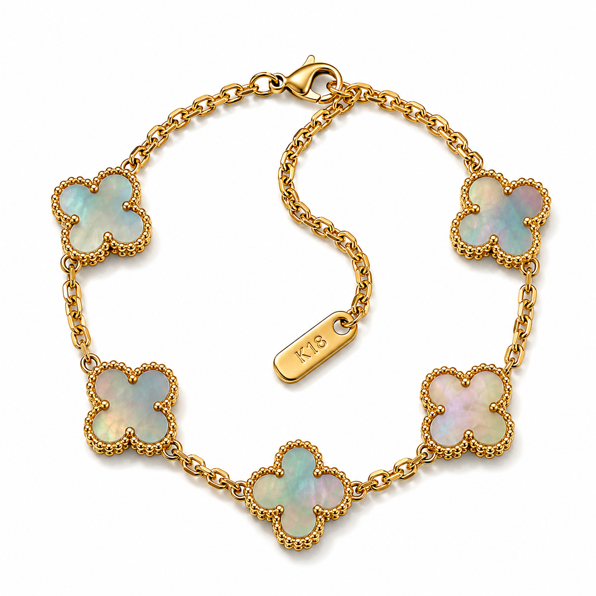 Pulsera Mini Clover || Natural Shell