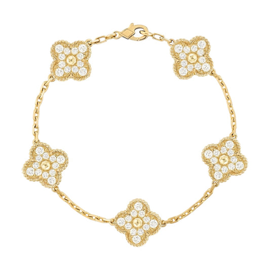 Pulsera Clover Diamond || Gold