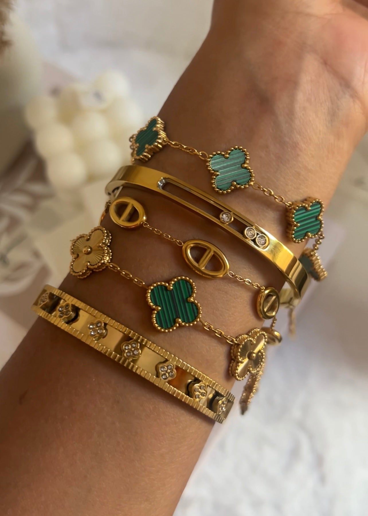 Pulsera Clover Laser || Green