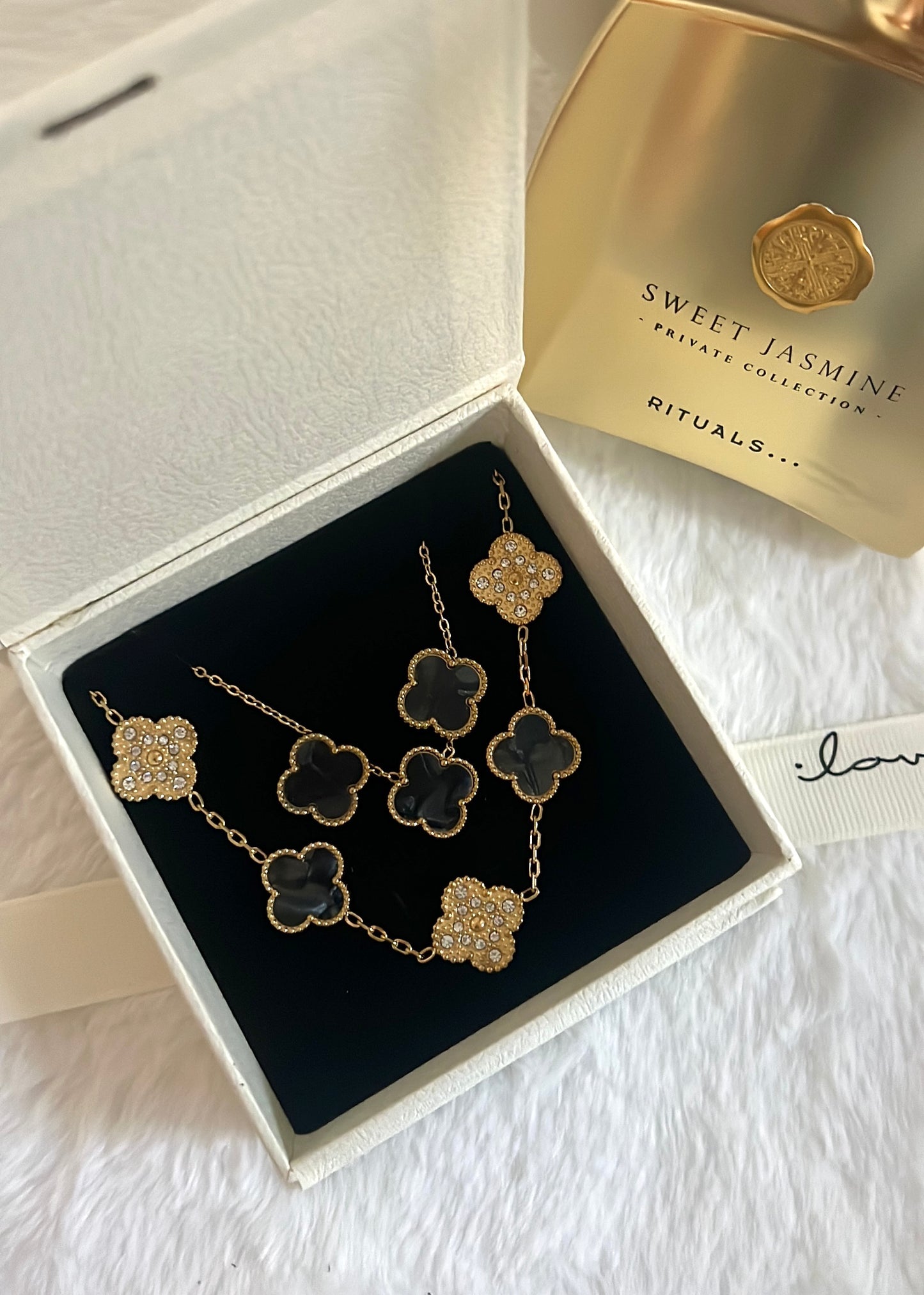 Set Diamond Clover || Marble Black
