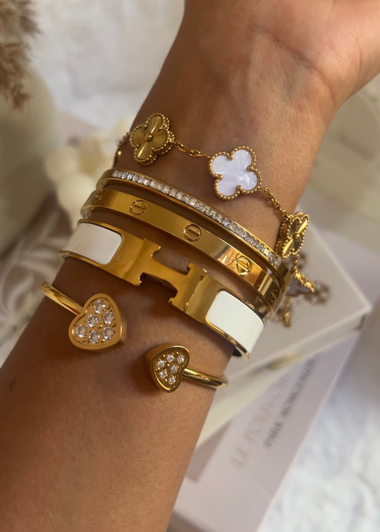 Pulsera Clover Laser || White