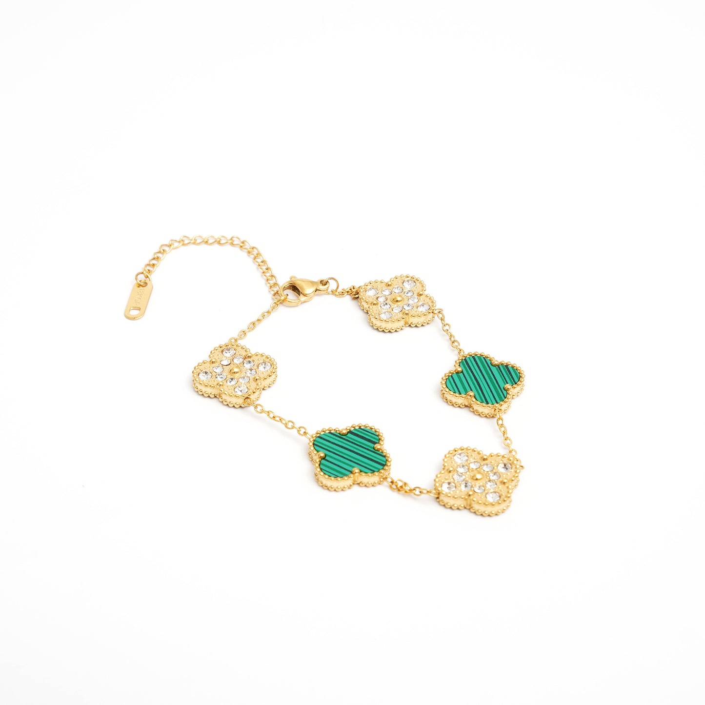 Kleeblatt- und Diamantarmband
