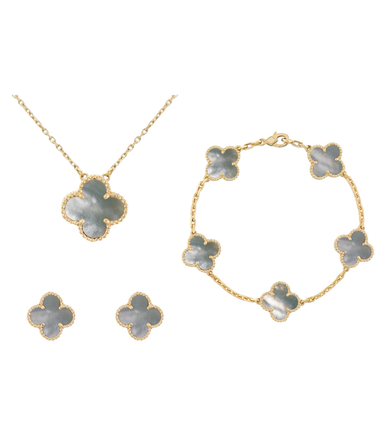 Set One Clover Natural Shell || Grey