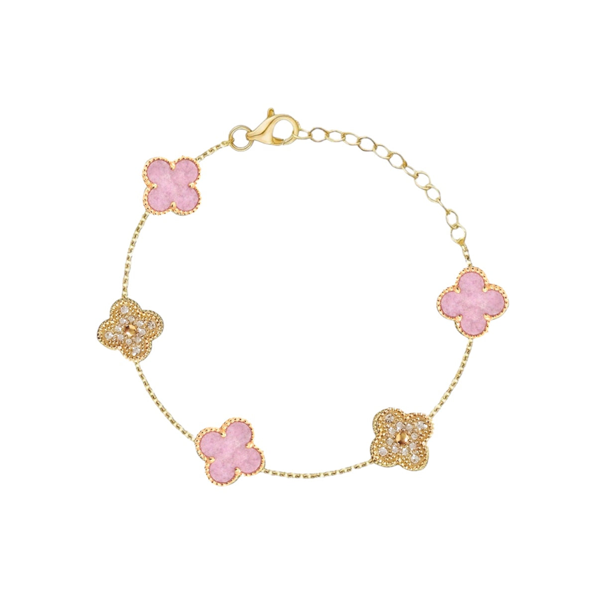 Pulsera Mini Clover || Pink Stone