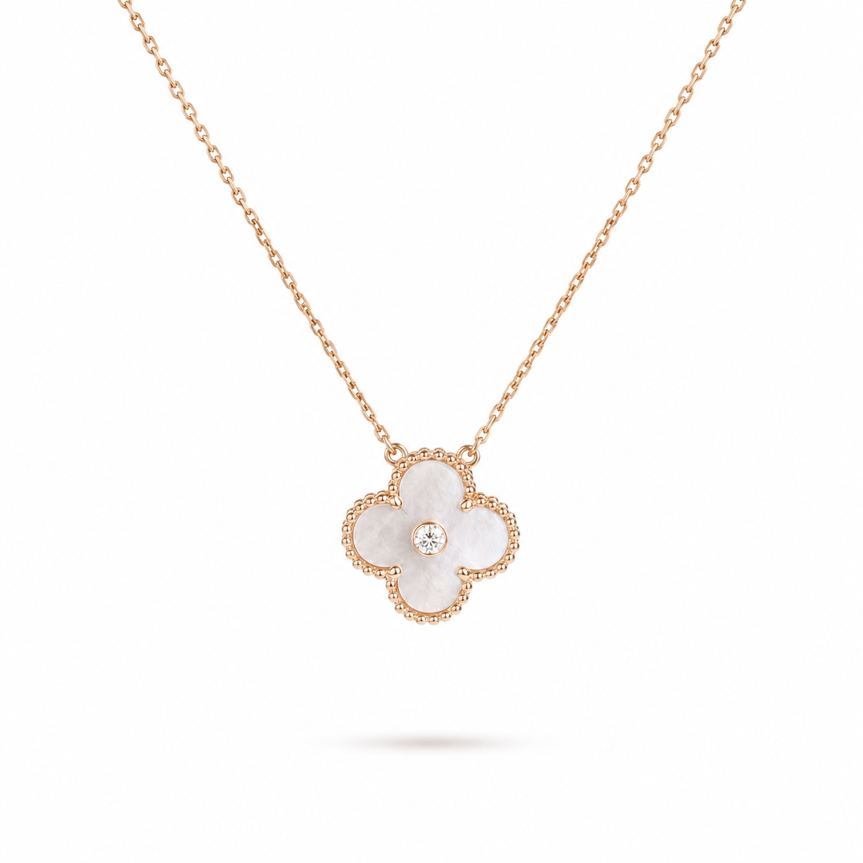 Collar Clover || Rose Gold (Natural Shell)