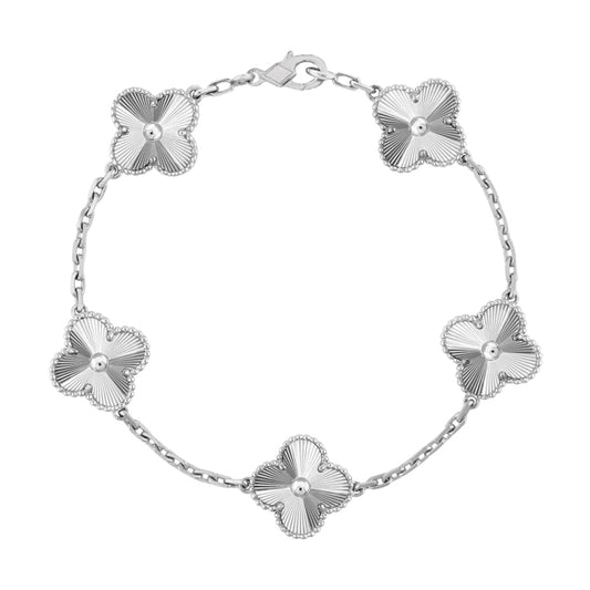Pulsera Clover Full Laser || Silver