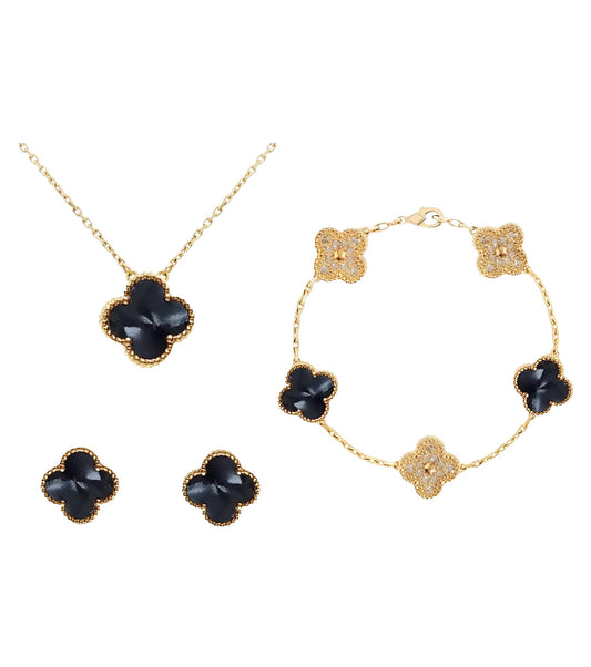 Set Diamond Clover || Marble Black