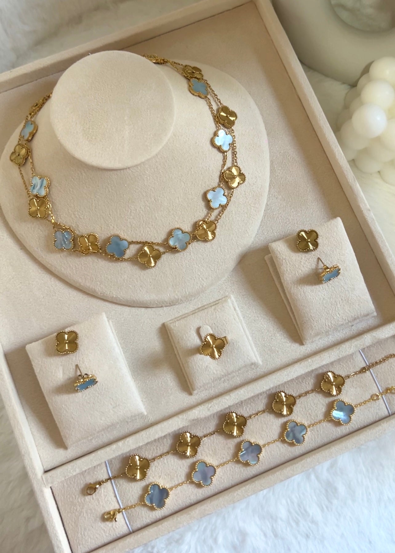 Set 10 Motif Natural Shell || Light Blue