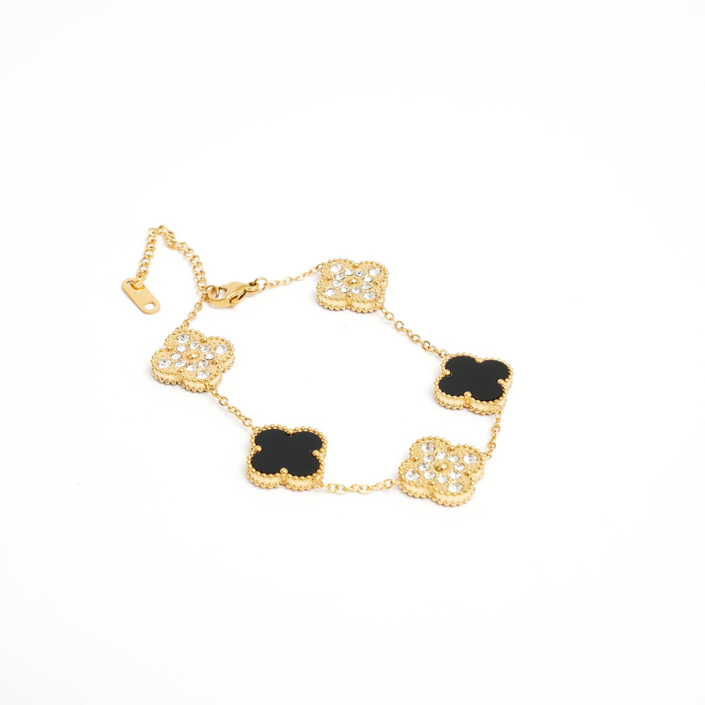 Kleeblatt- und Diamantarmband