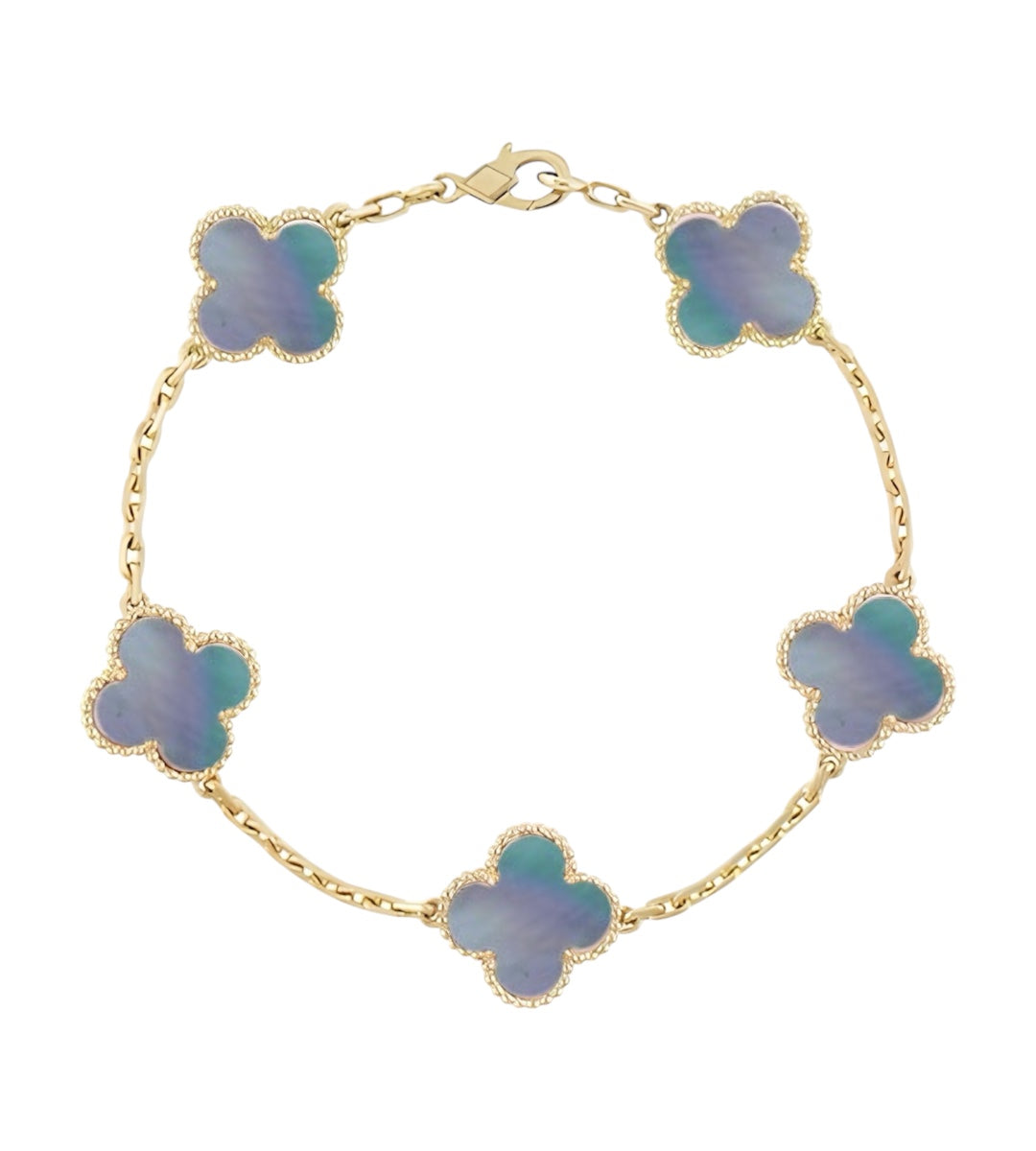 Pulsera Clover Natural Shell || Grey