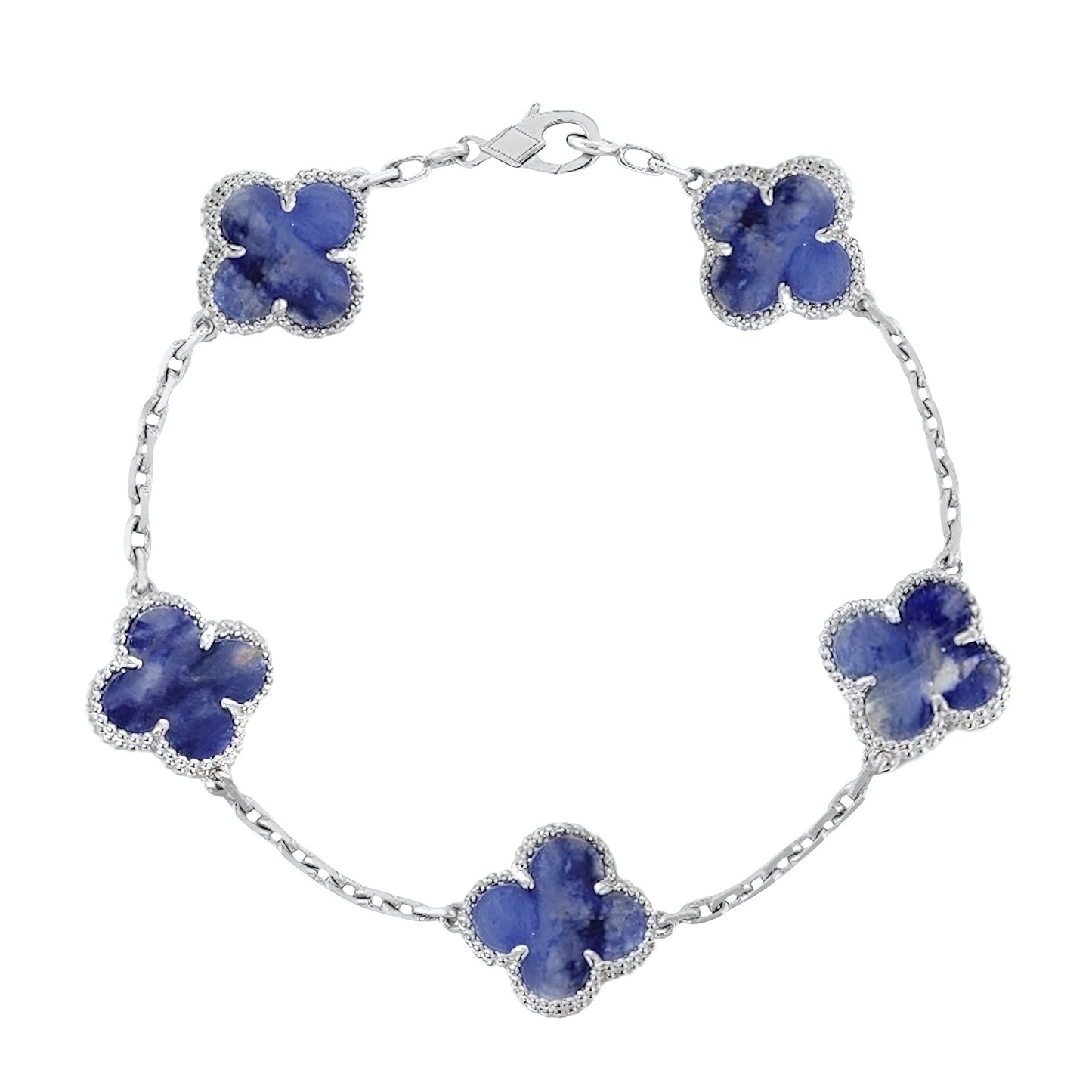 Pulsera Clover Natural Stone || Peter Stone (Silver)