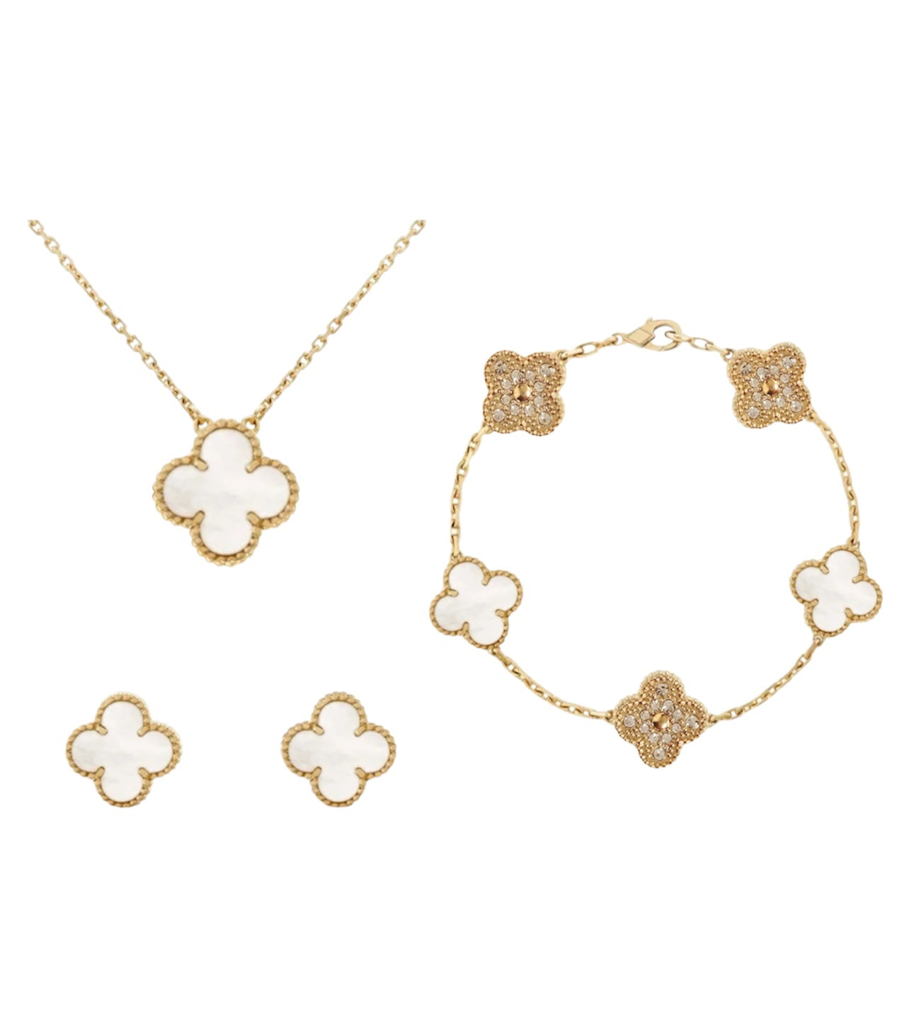 Set Diamond Clover || White