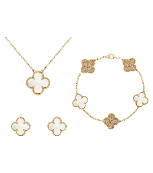 Set Diamond Clover || White
