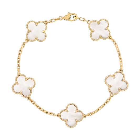 Pulsera Clover Natural Shell || White