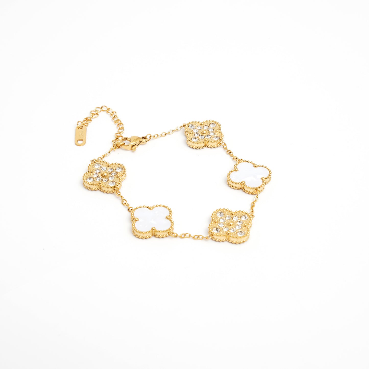 Kleeblatt- und Diamantarmband