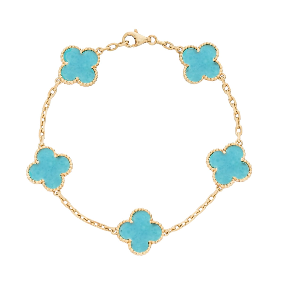 Pulsera Clover Natural Stone || Turquoise Stone