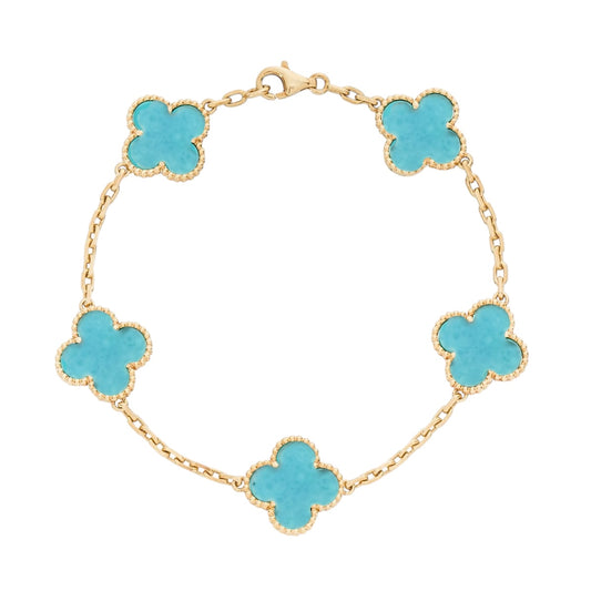 Pulsera Clover Natural Stone || Turquoise Stone