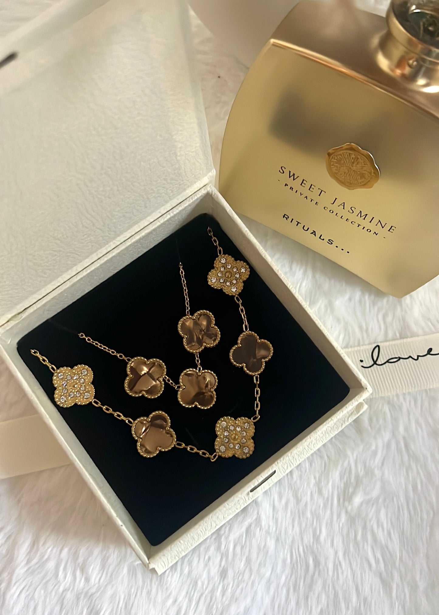 Set Diamond Clover || Capuccino