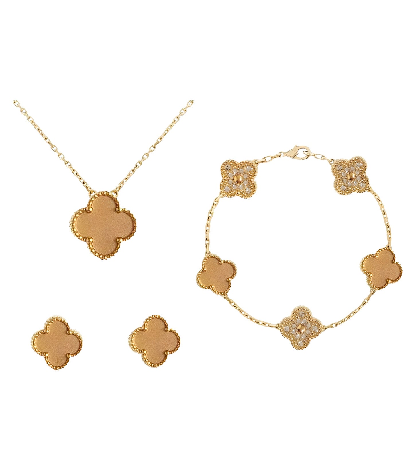 Set Diamond Clover || Glossy Nude