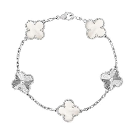 Pulsera Clover Laser || White (Silver)