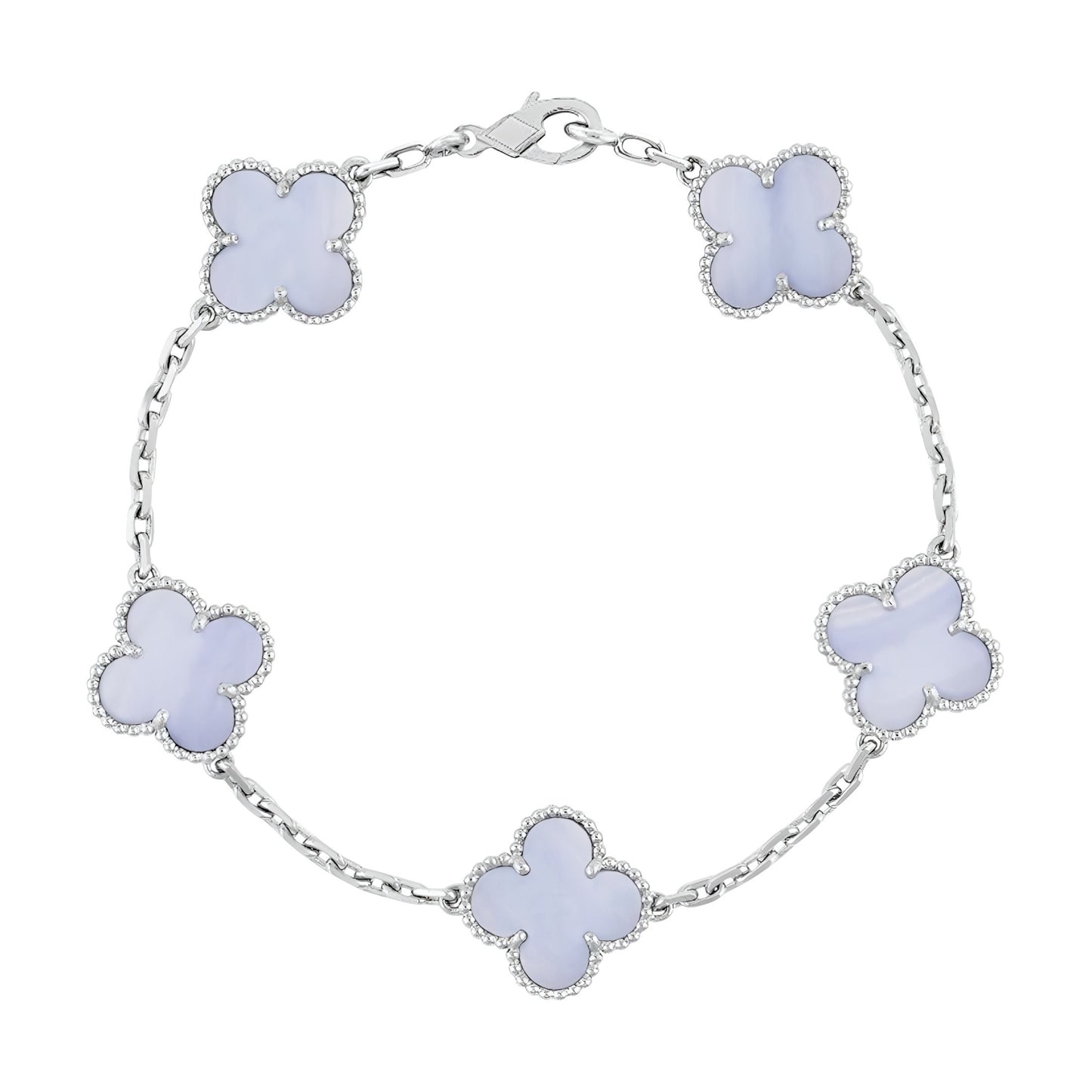 Pulsera Clover Natural Stone || Lilac (Silver)