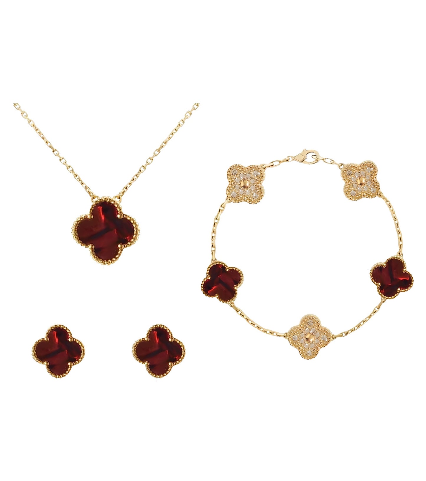 Set Diamond Clover || Marble Burgundy