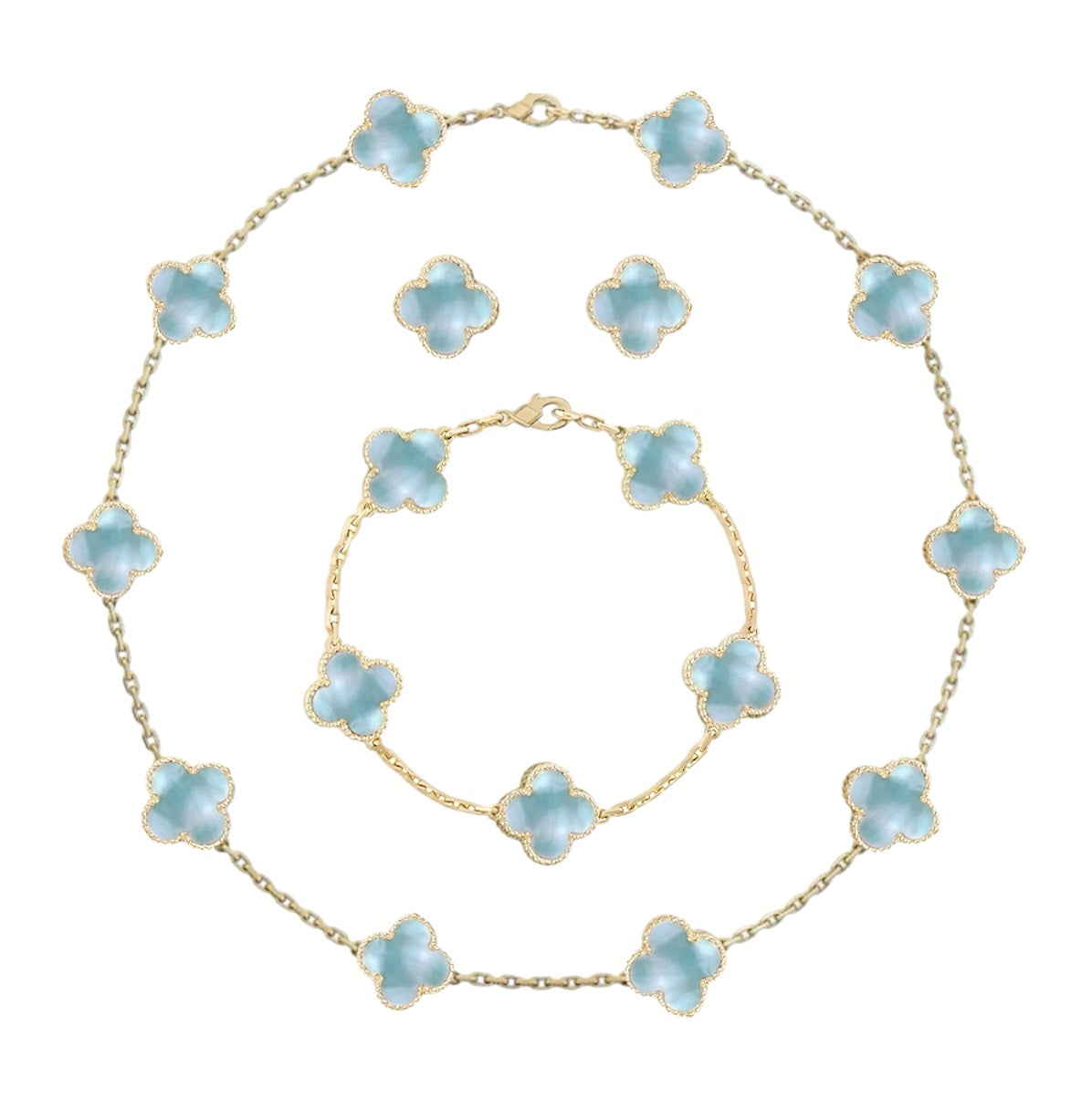 Set 10 Motif Natural Shell || Light Blue