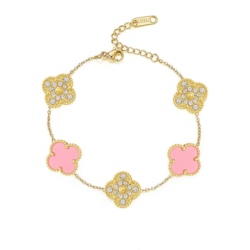 Kleeblatt- und Diamantarmband