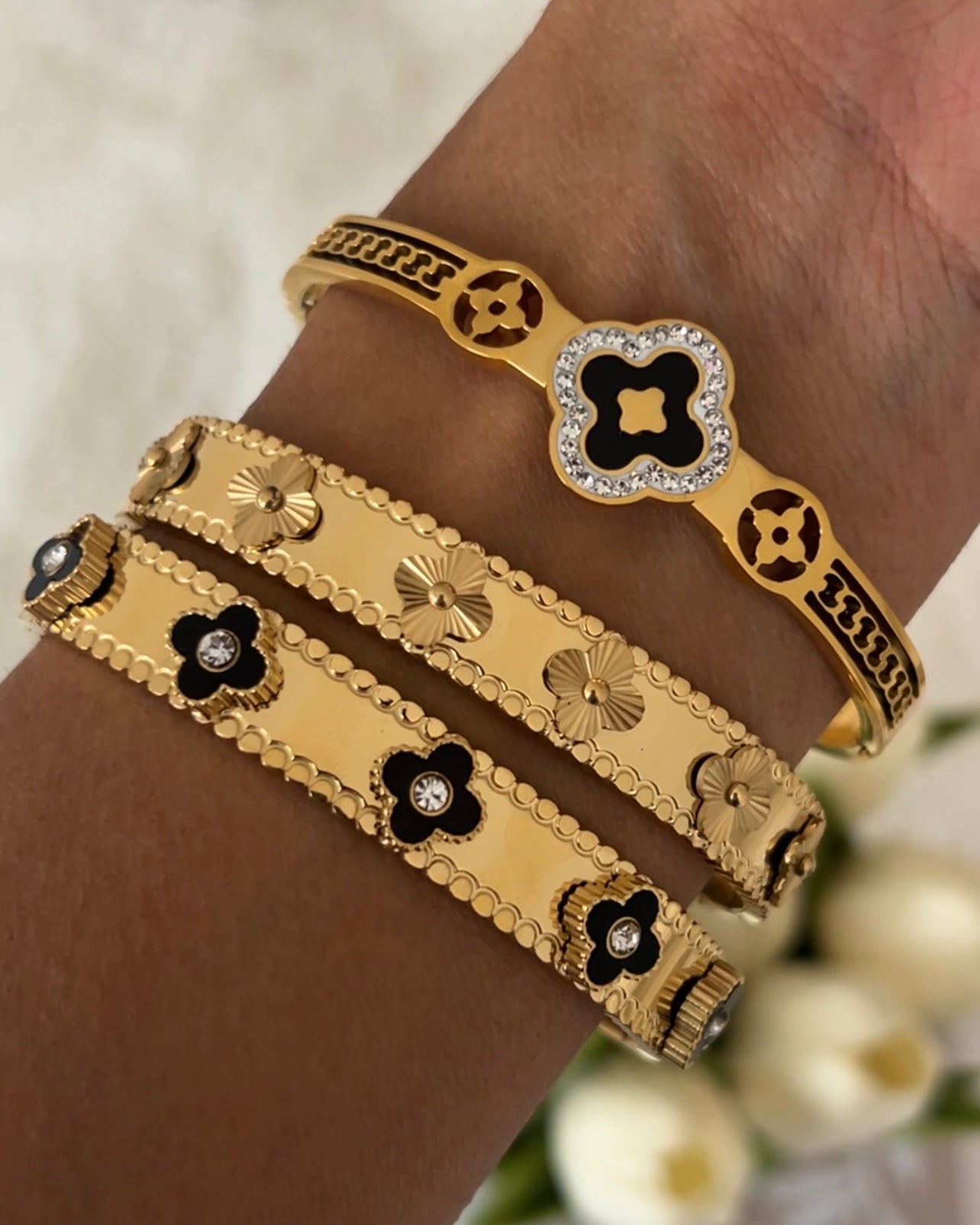 Bangle Floral Stone