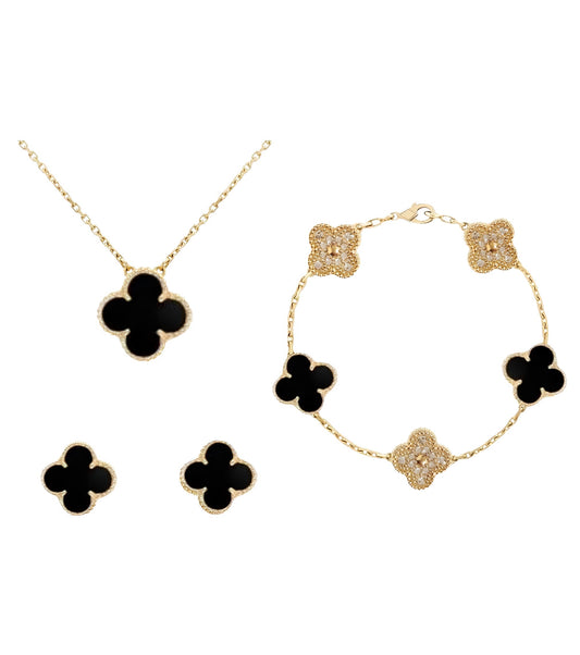 Set Diamond Clover || Black